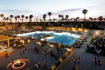 Coachella ganha resort de luxo completo com piscina de gelo no meio do deserto