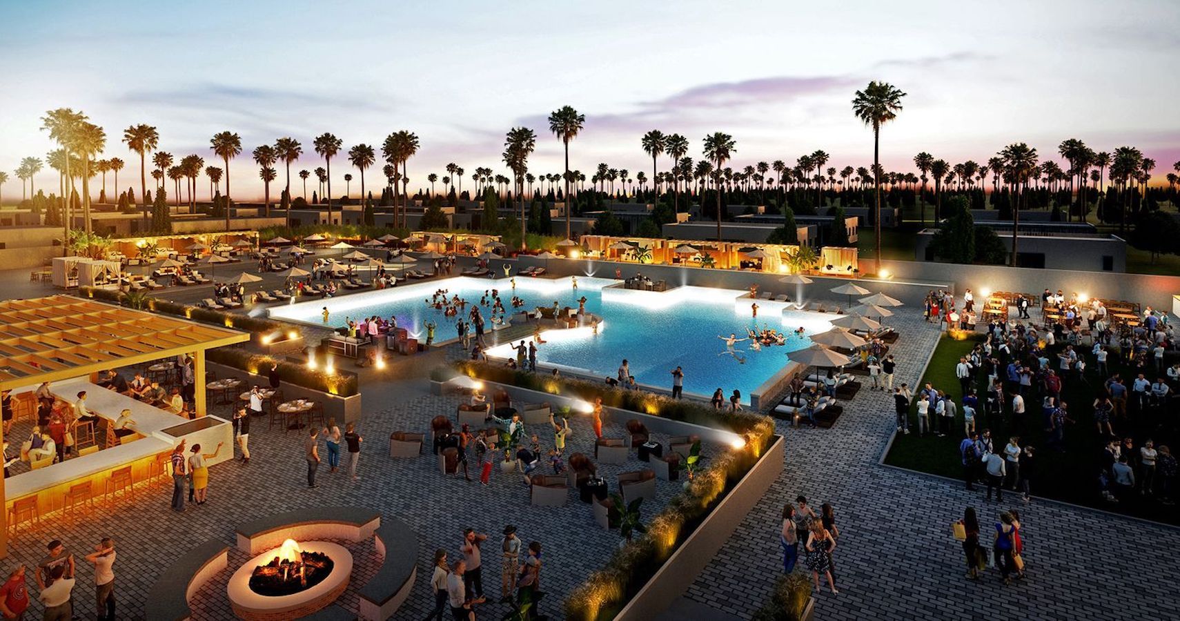 Coachella ganha resort de luxo completo com piscina de gelo no meio do deserto 1 Coachella ganha resort de luxo completo com piscina de gelo