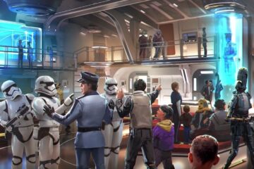 a mockup drawing of the disney star wars hotel