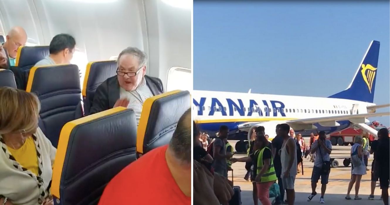 10 fotos tiradas por passageiros a bordo da Ryanair 1 um passageiro furioso a bordo de um avião da ryanair, um avião da ryanair pega fogo antes da decolagem