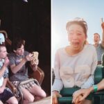 two friends try to play jenga on a roller coaster, a woman freaks out on a roller coaster ride