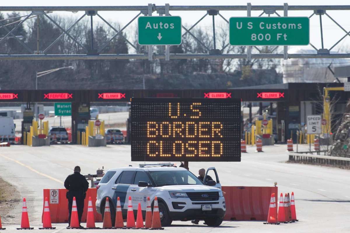 a fronteira dos EUA com o Canadá fechada