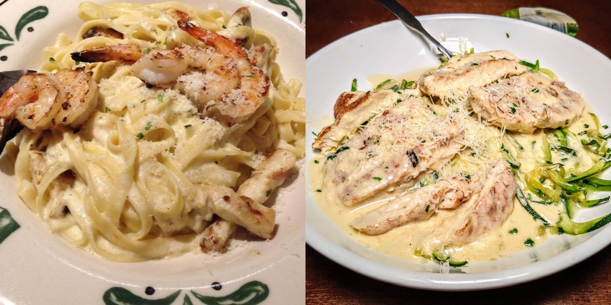 Pratos mais pedidos em restaurantes dos EUA 6 pratos de frango alfredo no restaurante olive garden