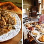 traditional beef and noodles, pies at an amish restaurant
