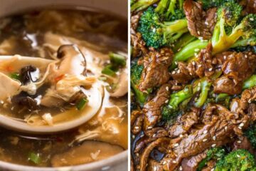 homemade hot and sour soup, homemade beef and broccoli