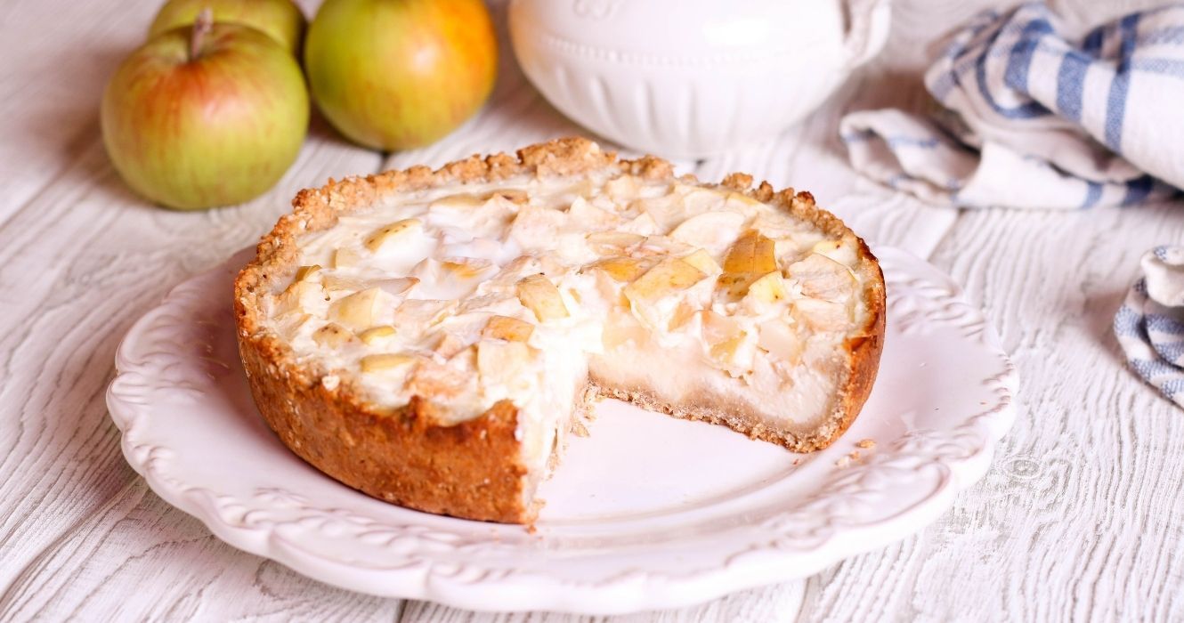 A torta de maçã original não era nada como é hoje... era melhor 1 uma torta de maçã tradicional com creme