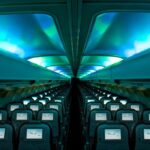 the northern lights on an icelandair flight