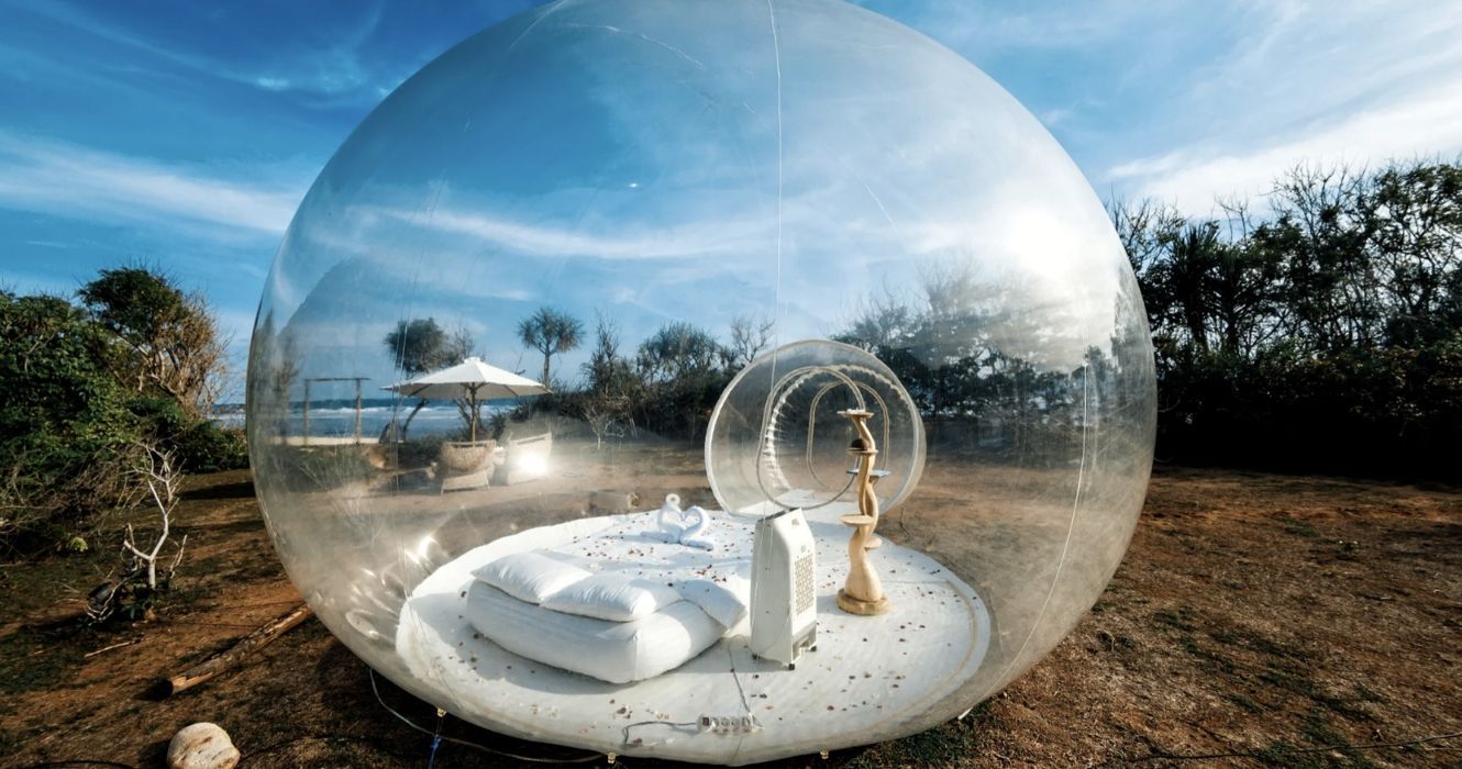 Abandone o acampamento tradicional e experimente o acampamento com tendas de bolhas 1 acampar dentro de uma barraca de bolha