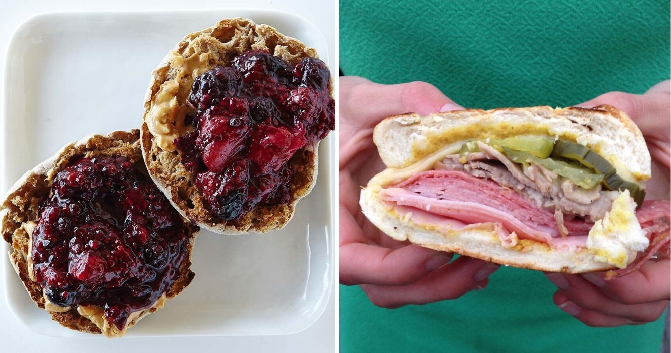Alimentos 'internacionais' que você não sabia que eram realmente americanos 1 um muffin inglês com geléia, um sanduíche cubano
