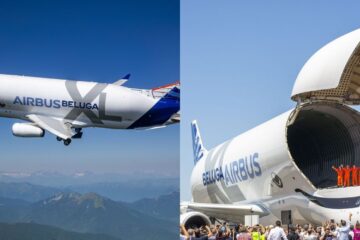 the airbus beluga xl takes its first maiden flight