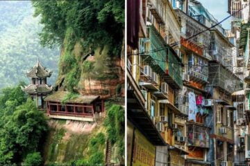 the hallelujah mountains in china, a crowded city full of apartments in china