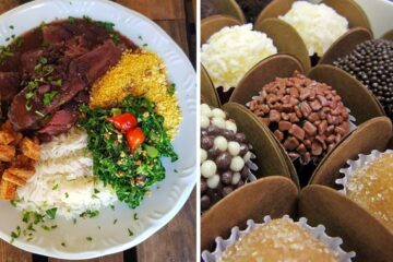 traditional brazilian dishes feijoada and brigadeiro