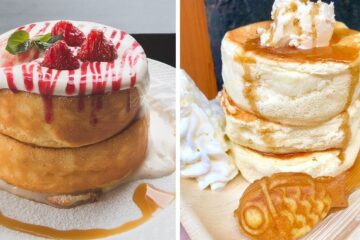 japanese souffle pancakes in different flavors