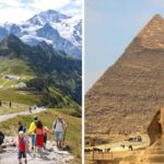 the panorama trail in switzerland, the pyramids of giza