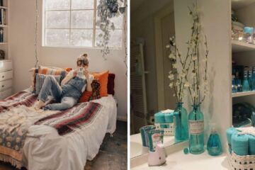 bedroom and bathroom home decor