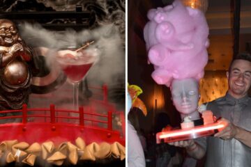 barton g restaurant in miami serves cotton candy shaped like a head