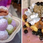bubble milk tea mochi, waffles with boba pearls