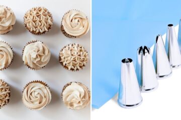 cupcakes with floral decor, piping tips