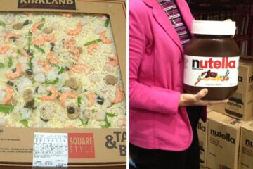 a shrimp pizza and giant nutella from costco