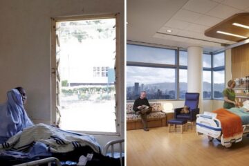 a poor hospital in kenya, the inside of a rich hospital