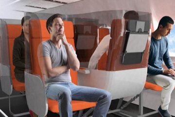 passengers on a futuristic plane