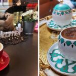 a coffee au lait, a cup of turkish coffee