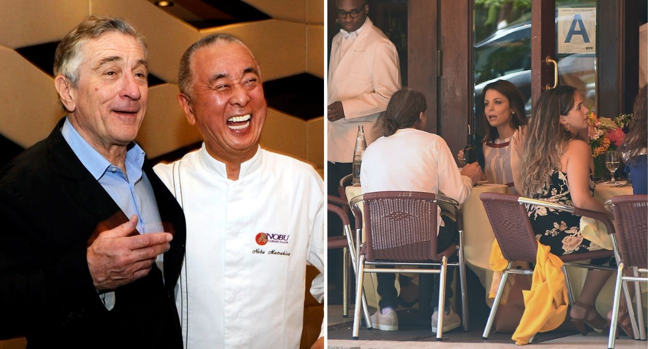É mais provável que você encontre uma celebridade nesses pontos quentes da cidade de Nova York 1 robert deniro cumprimenta um amigo chef, celebridades são vistas comendo em nyc