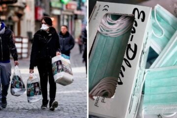 people wearing masks in belgium