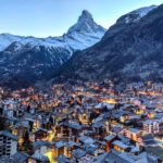 the town of zermatt near matterhorn in switzerland