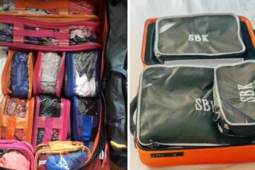luggage organized with packing cubes