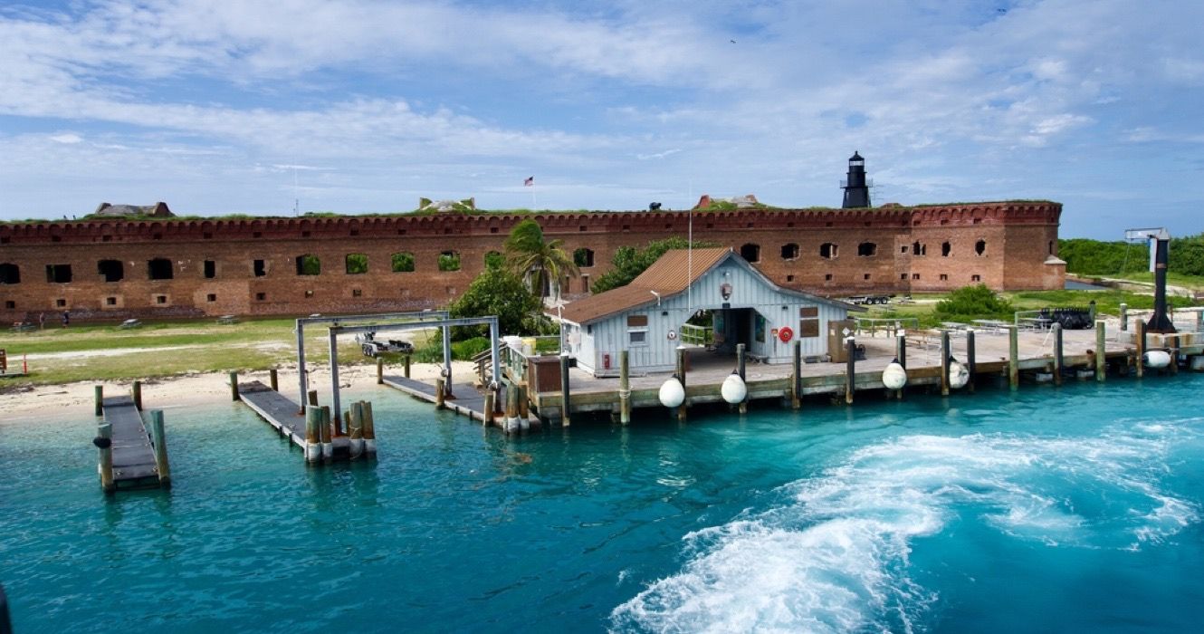 Fort Jefferson Boat Dock no Parque Nacional Dry Tortugas