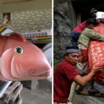 a fantasy coffin in the shape of a fish from ghana, a funeral ritual in indonesia