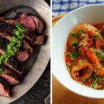 a roasted rack of lamb, a croatian stew called brodet