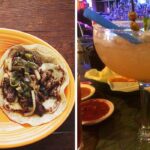a plate of tacos from matt's el rancho, a margarita from Casa Chapala in austin, texas