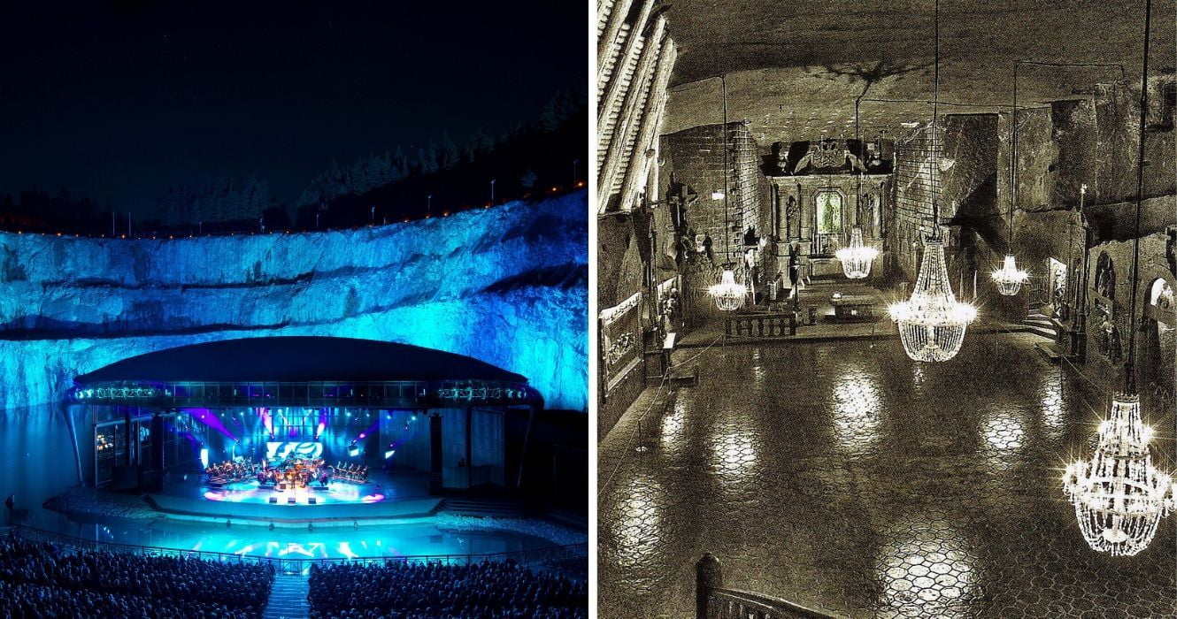 Estes são os locais de concertos mais legais do mundo 1 a sala de concertos dalhalla, a mina de sal wieliczka