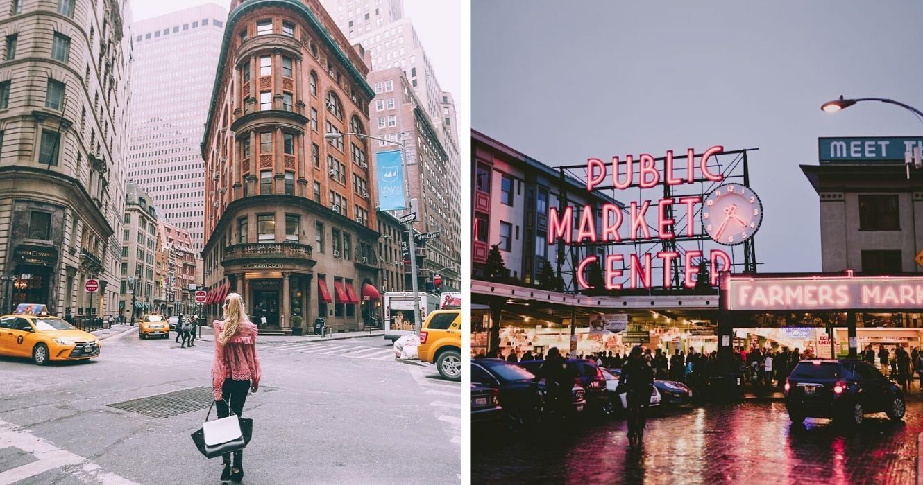Estes são os lugares mais caros para se viver nos EUA 1 parado em uma rua em boston, the market sign em seattle