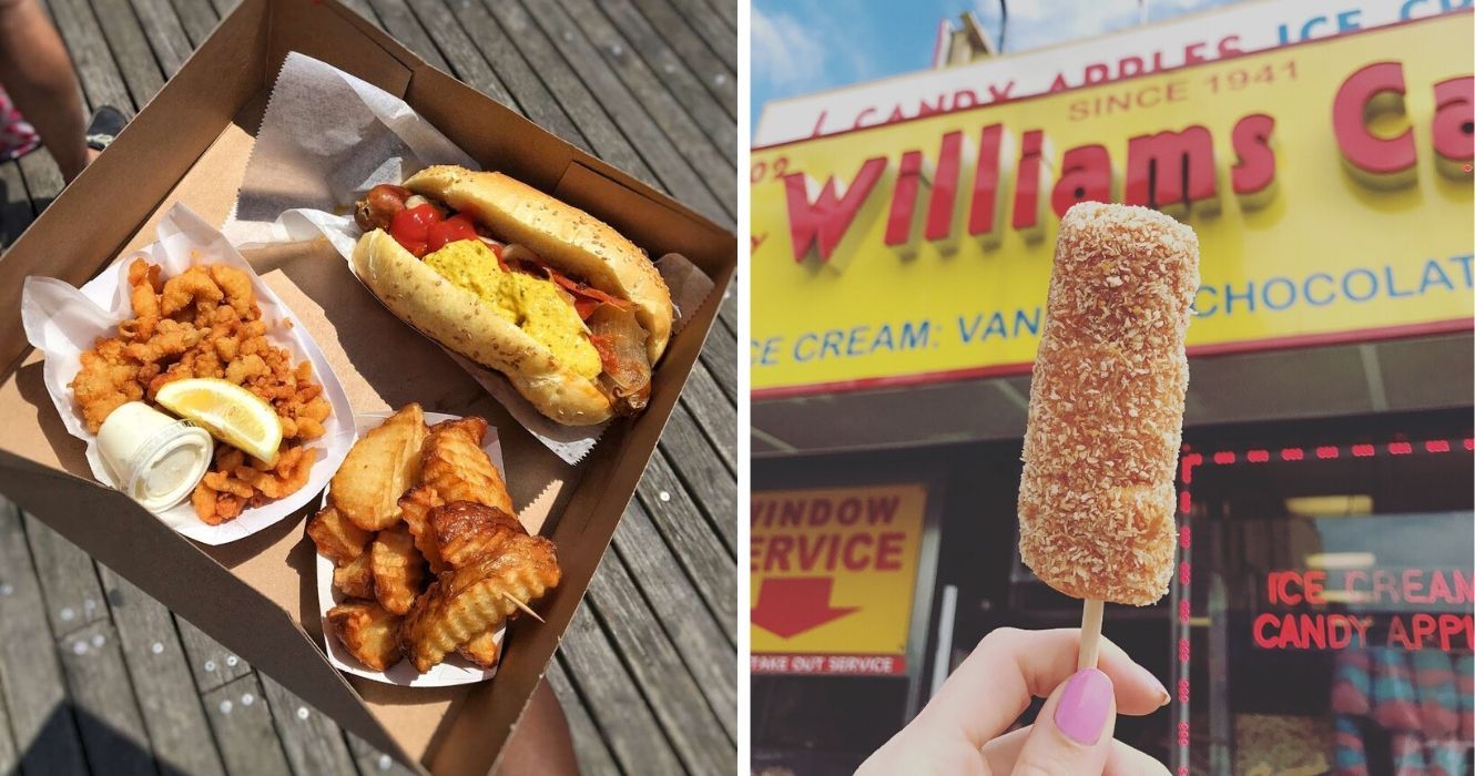 Estes são os melhores restaurantes de Coney Island, de acordo com os locais 1 comida da filha de paul, comida da loja de doces de william em coney island