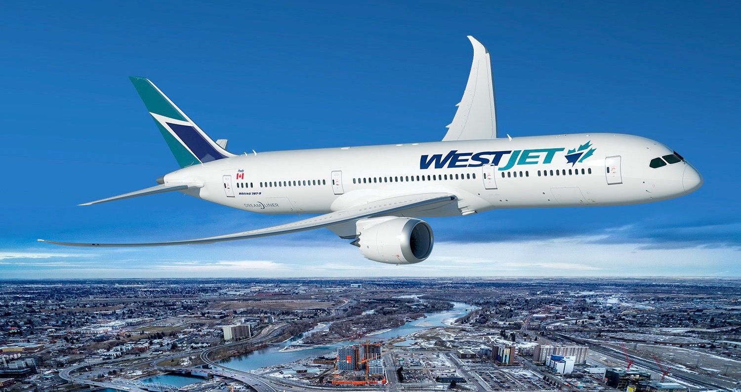 Fotos Novo aviao da WestJet inspirado na paisagem do Canada