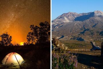 camping at Nāmakanipaio in hawaii, a view of mount st helens