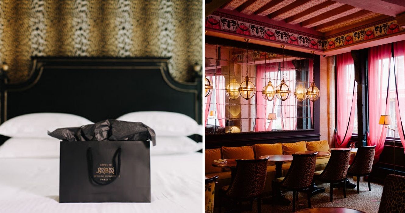 Gostaríamos de poder viver nestes impressionantes quartos de hotel 1 um quarto e a sala de jantar dentro do hotel de jobo em paris