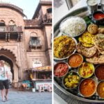 a man walks through a marketplace in india, traditional foods in india