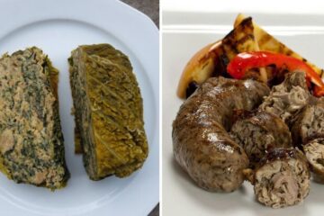 Farci Poitevin and andouillette from france