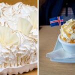 meringue cake, rye bread ice cream