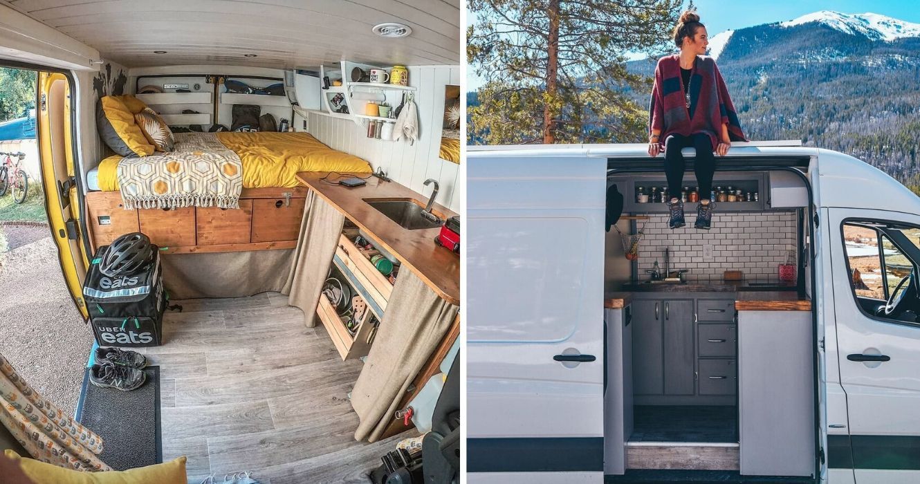 O RVing está em ascensão, veja como encontrar o perfeito 1 dentro de um trailer, uma garota sentada em cima de um motorhome