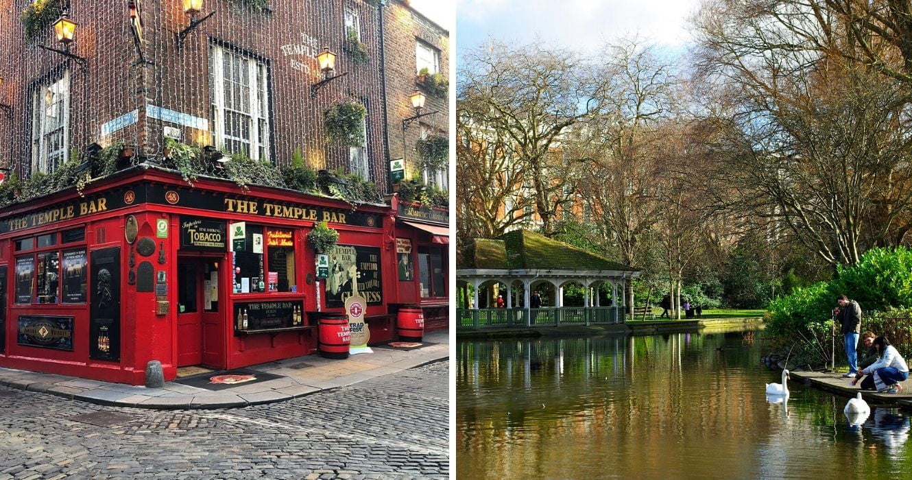 O itinerário perfeito para um dia em Dublin 1 the temple bar em dublin, st stephens green em dublin