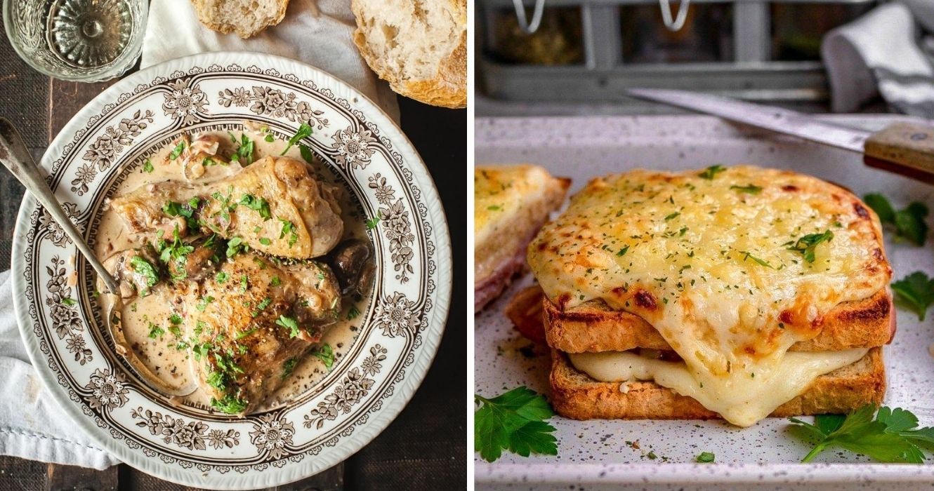 O melhor (e mais fácil) menu francês para recriar em casa 1 coque au vin blanc caseiro, um croque monsieur