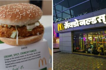 a spicy mcpaneer from mcdonalds, a mcdonalds in india