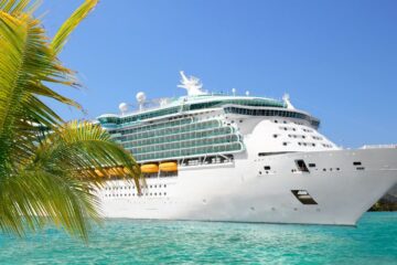 a cruise ship docked in the caribbean