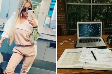 a woman taking a selfie at the airport, working from home