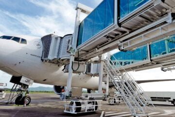 a plane awaiting takeoff